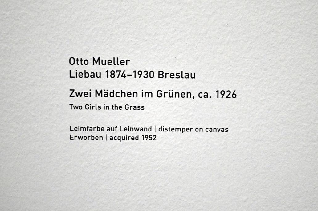 Otto Mueller (1914–1928), Zwei Mädchen im Grünen, München, Pinakothek der Moderne, Saal 13 2022, um 1926, Bild 2/2