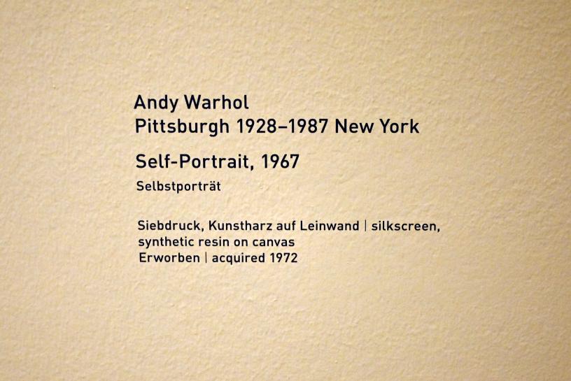 Andy Warhol (1956–1986), Selbstporträt, München, Pinakothek der Moderne, Saal 12 2022, 1967, Bild 2/2