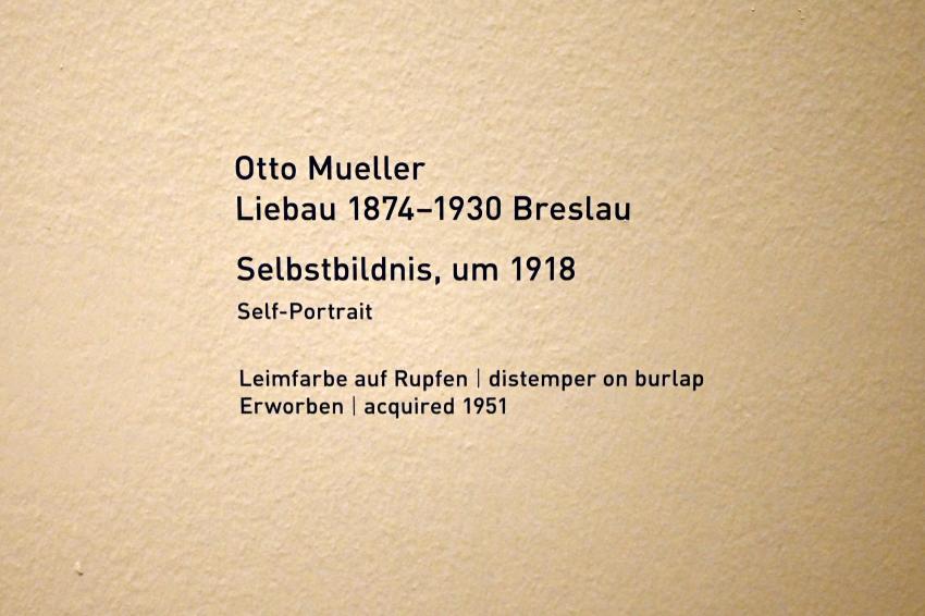 Otto Mueller (1914–1928), Selbstbildnis, München, Pinakothek der Moderne, Saal 12 2022, um 1918, Bild 2/2