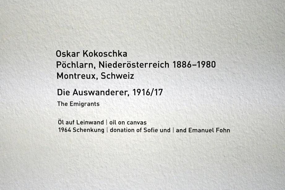 Oskar Kokoschka (1909–1955), Die Auswanderer, München, Pinakothek der Moderne, Saal 6 2022, 1916–1917, Bild 2/2