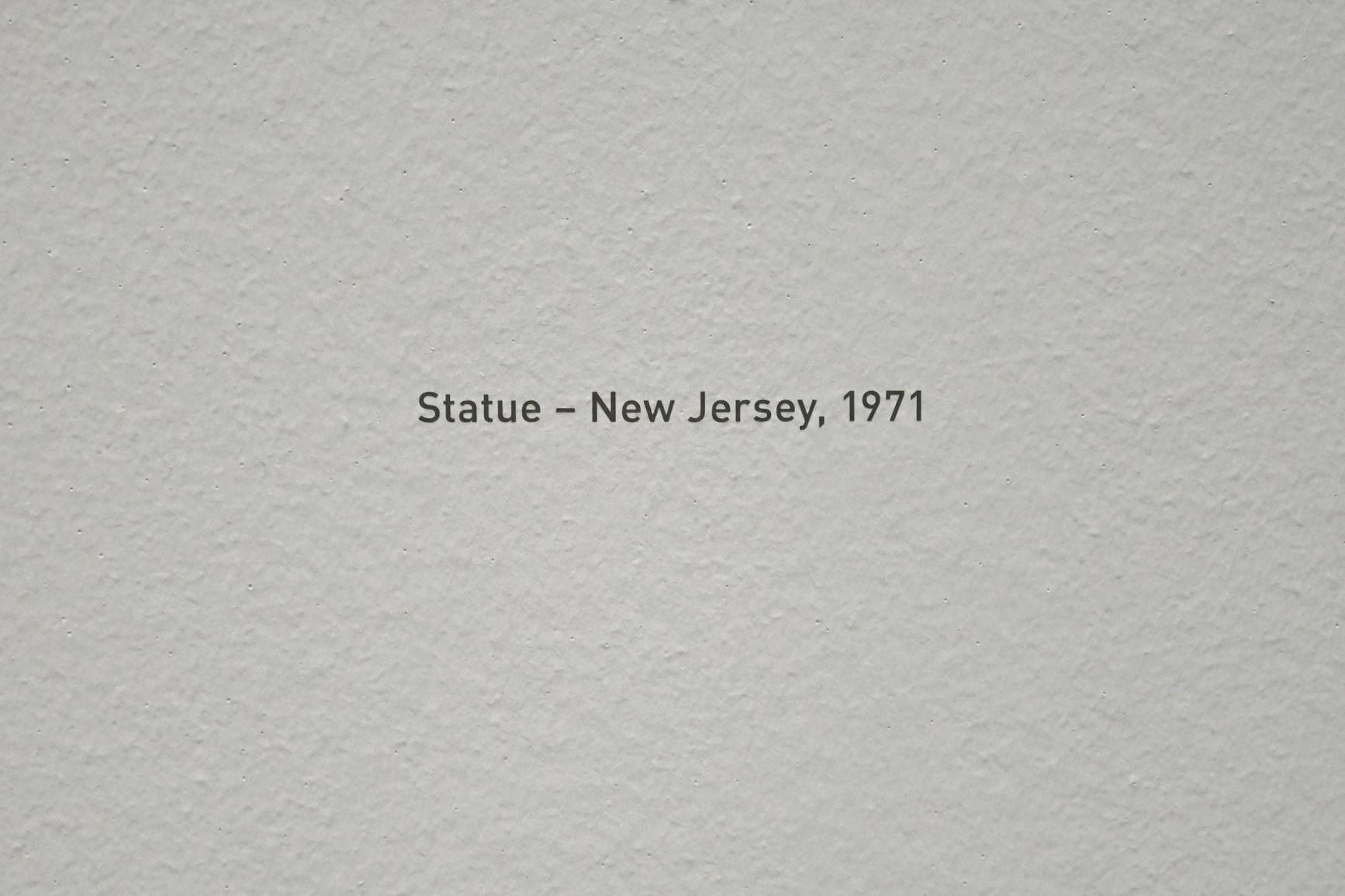 Lee Friedlander (1966–1972), Statue - New Jersey, München, Pinakothek der Moderne, Saal 5 2022, 1971, Bild 2/3