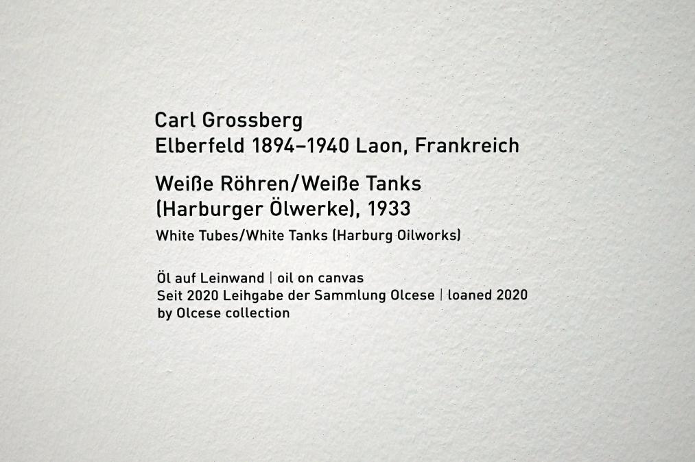 Carl Grossberg (1933), Weiße Röhren/Weiße Tanks (Harburger Ölwerke), München, Pinakothek der Moderne, Saal 9 2022, 1933, Bild 2/2