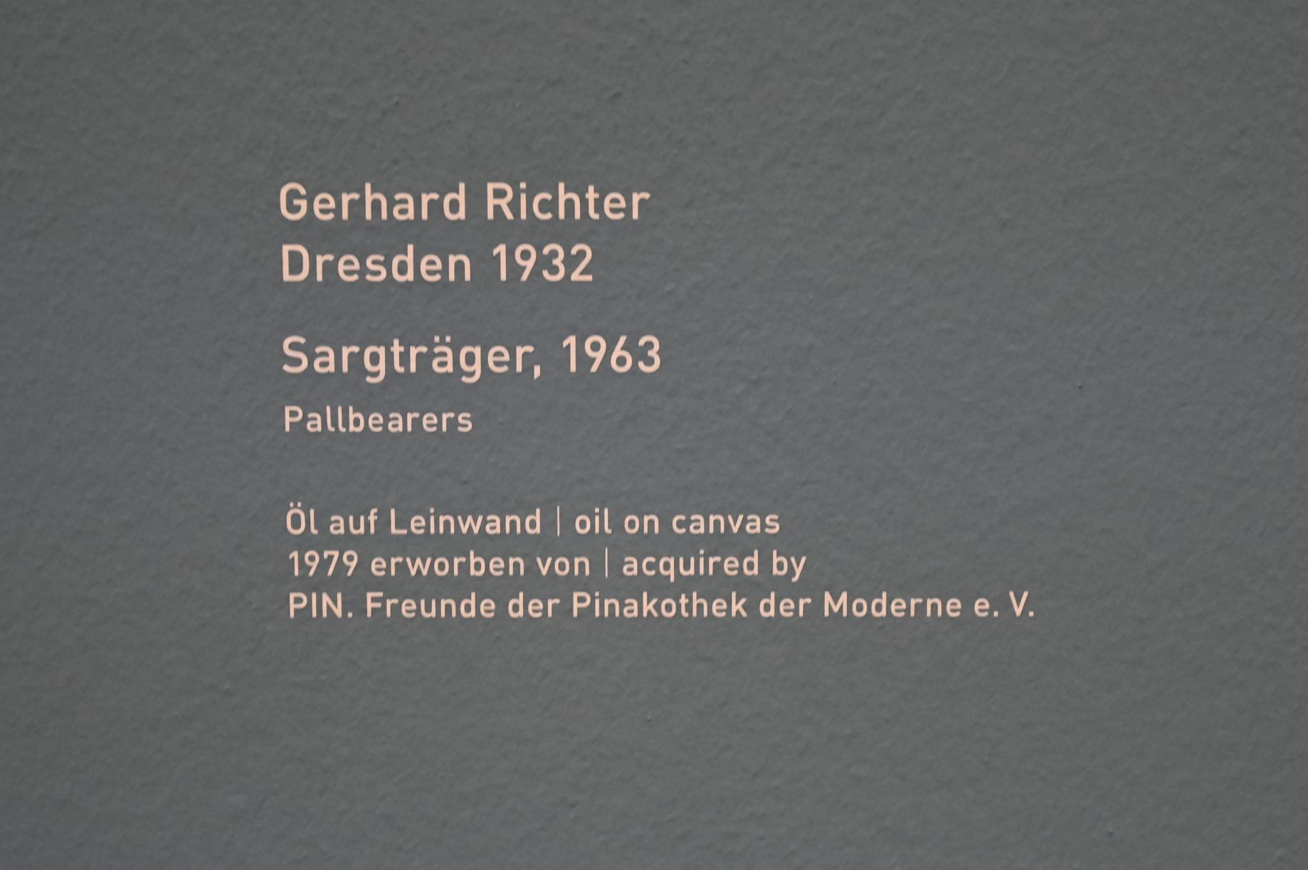 Gerhard Richter (1963–2020), Sargträger, München, Pinakothek der Moderne, Saal 11 2022, 1963, Bild 2/2