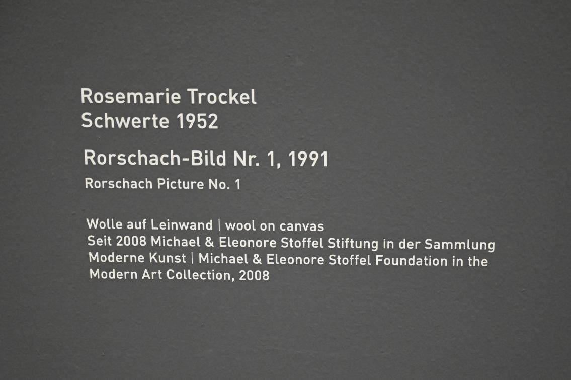 Rosemarie Trockel (1988–2013), Rorschach-Bild Nr. 1, München, Pinakothek der Moderne, Saal 16 2022, 1991, Bild 2/2
