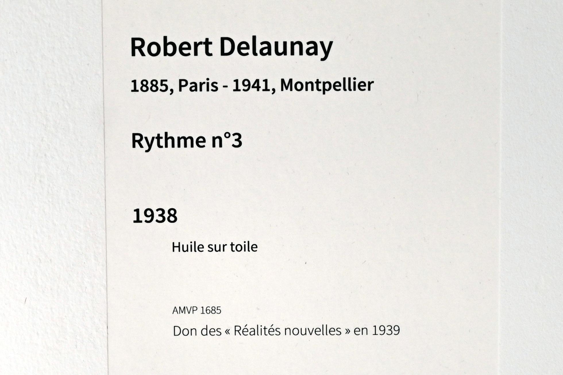 Robert Delaunay (1906–1938), Rhythmus Nr. 3, Paris, Musée d’art moderne de la Ville de Paris, Saal 1, 1938, Bild 2/2