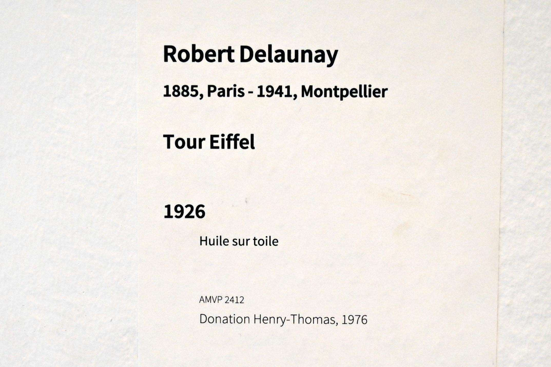 Robert Delaunay (1906–1938), Eiffelturm, Paris, Musée d’art moderne de la Ville de Paris, Saal 1, 1926, Bild 2/2