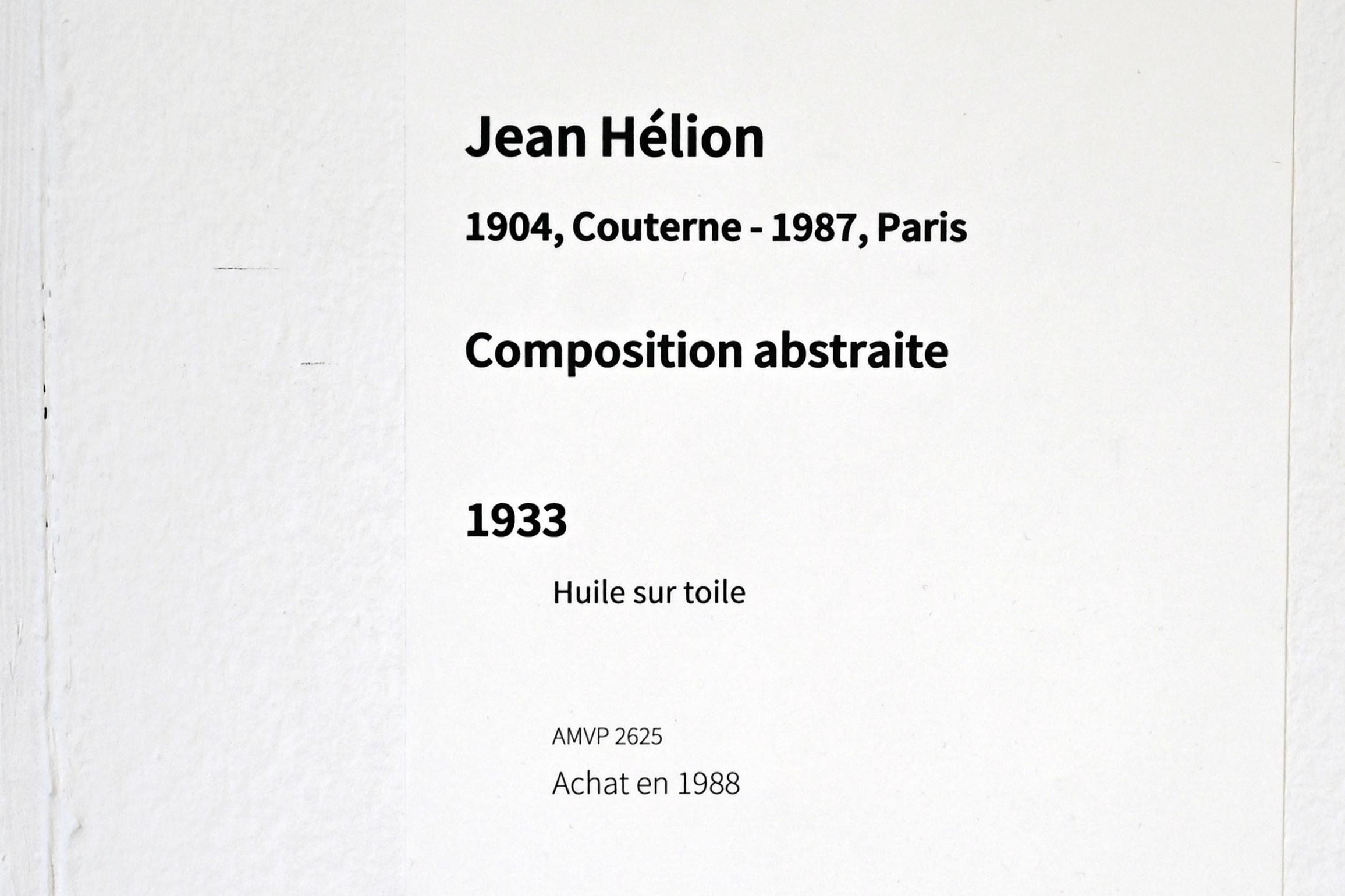 Jean Hélion (1933–1951), Abstrakte Komposition, Paris, Musée d’art moderne de la Ville de Paris, Saal 1, 1933, Bild 2/2