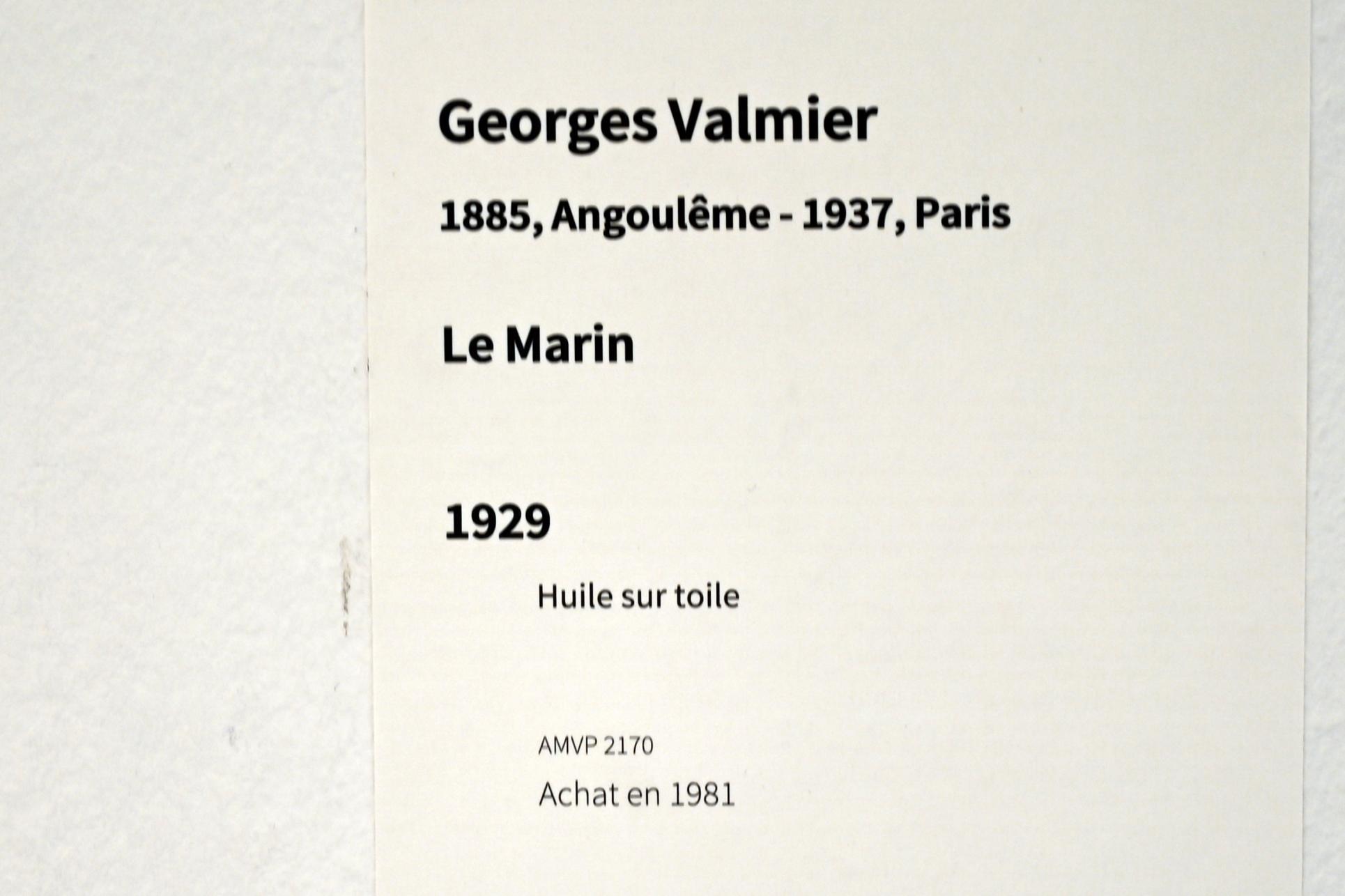 Georges Valmier (1920–1929), Der Seemann, Paris, Musée d’art moderne de la Ville de Paris, Saal 1, 1929, Bild 2/2