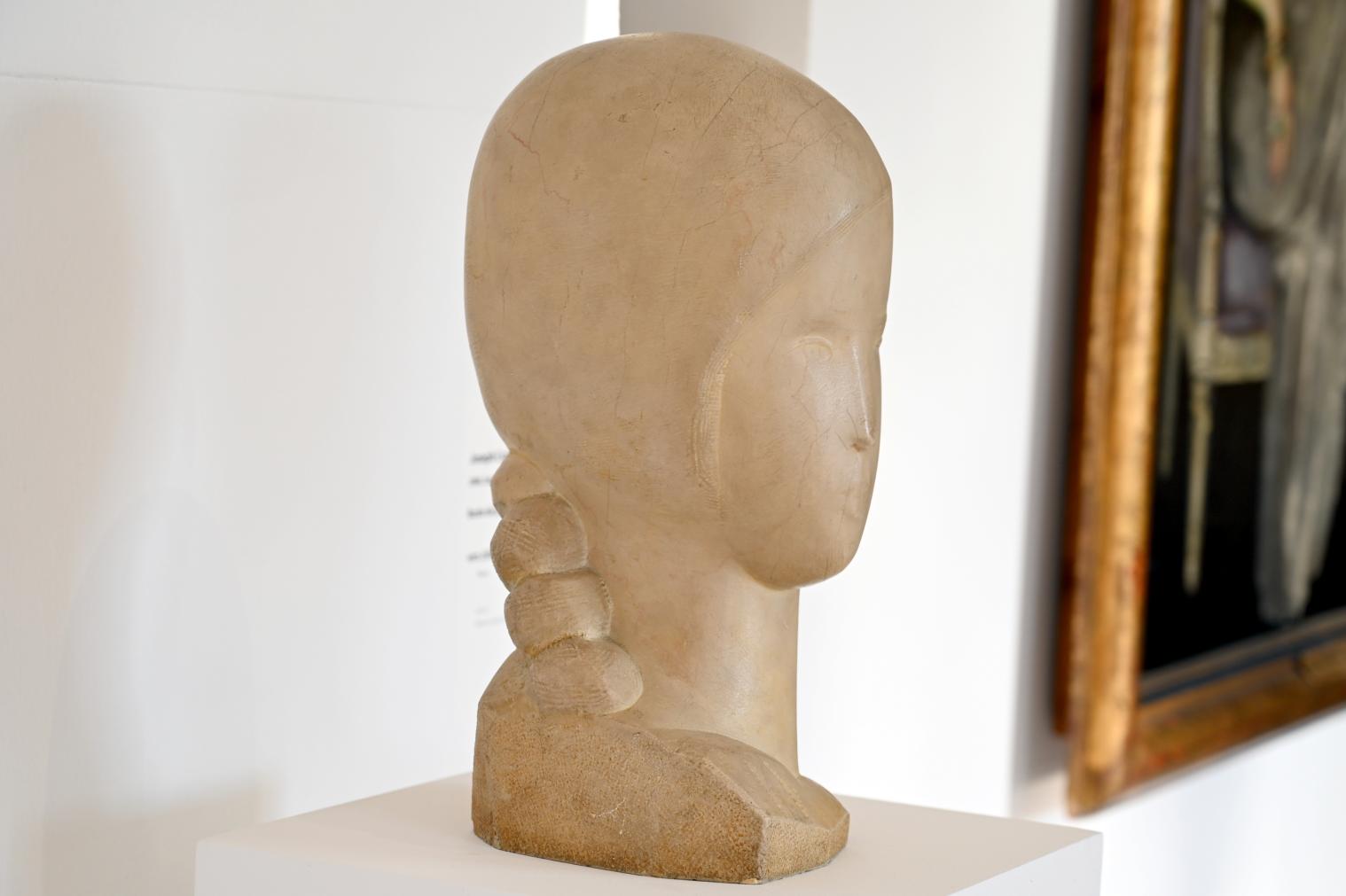 József Csáky (1938), Büste einer jungen Frau, Paris, Musée d’art moderne de la Ville de Paris, Saal 2, um 1938, Bild 3/4