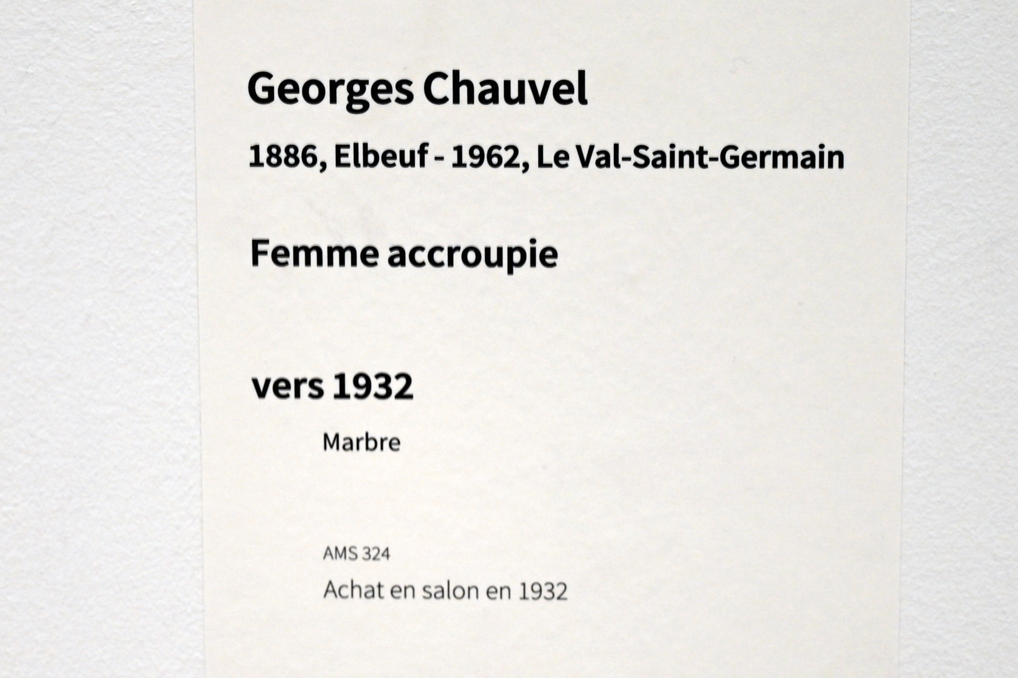 Georges Chauvel (1932), Kauernde, Paris, Musée d’art moderne de la Ville de Paris, Saal 3, um 1932, Bild 3/3