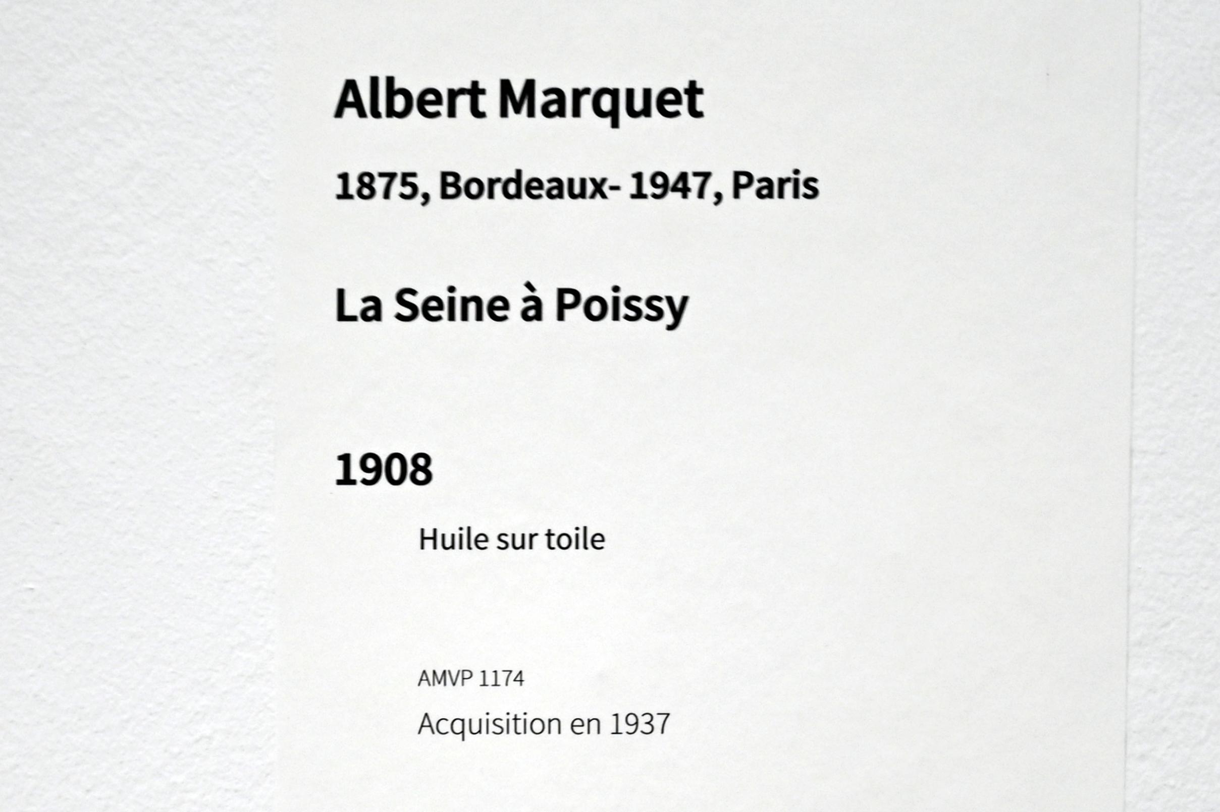 Albert Marquet (1899–1930), Die Seine bei Poissy, Paris, Musée d’art moderne de la Ville de Paris, Saal 5, 1908, Bild 2/2