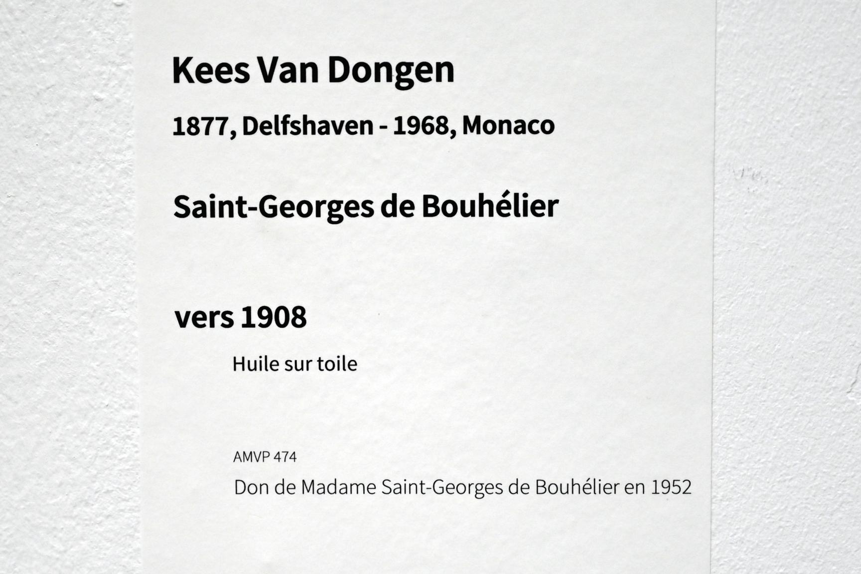 Kees van Dongen (1904–1955), Saint-Georges de Bouhélier, Paris, Musée d’art moderne de la Ville de Paris, Saal 5, um 1908, Bild 2/2