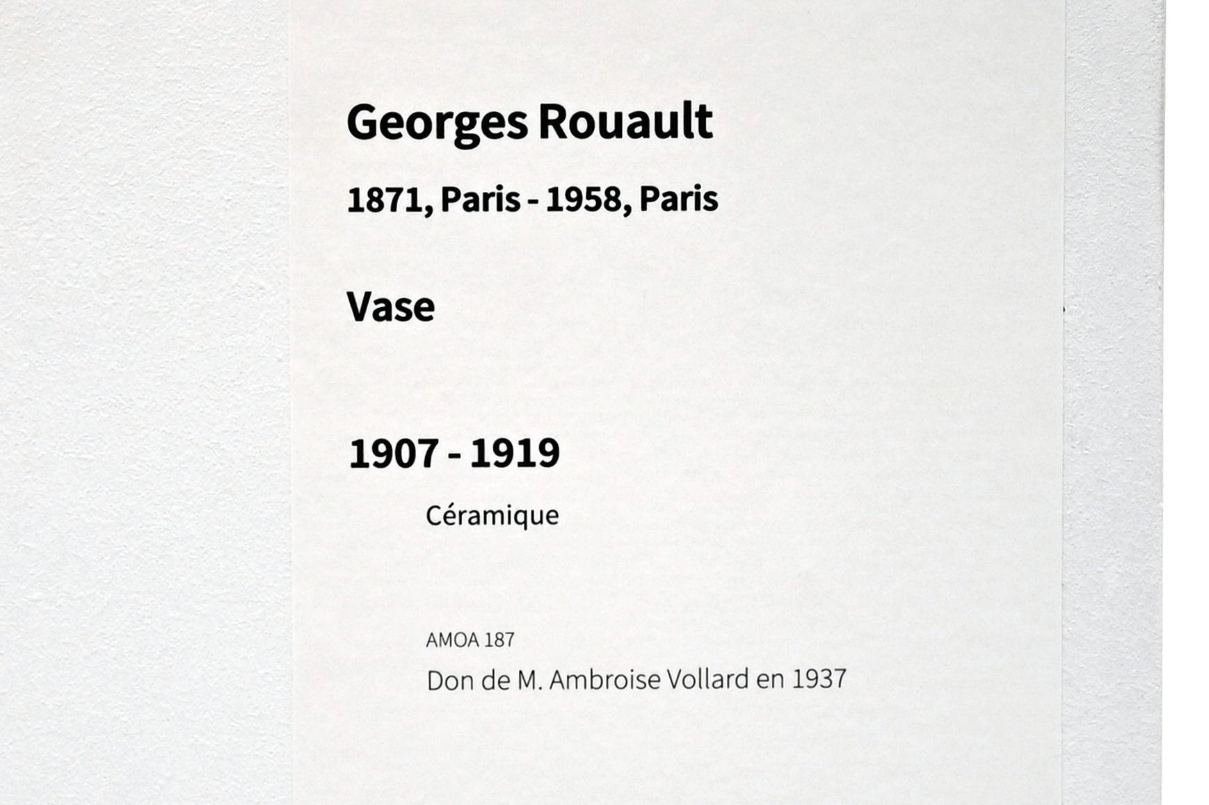 Georges Rouault (1907–1945), Vase, Paris, Musée d’art moderne de la Ville de Paris, Saal 5, 1907–1919, Bild 2/2