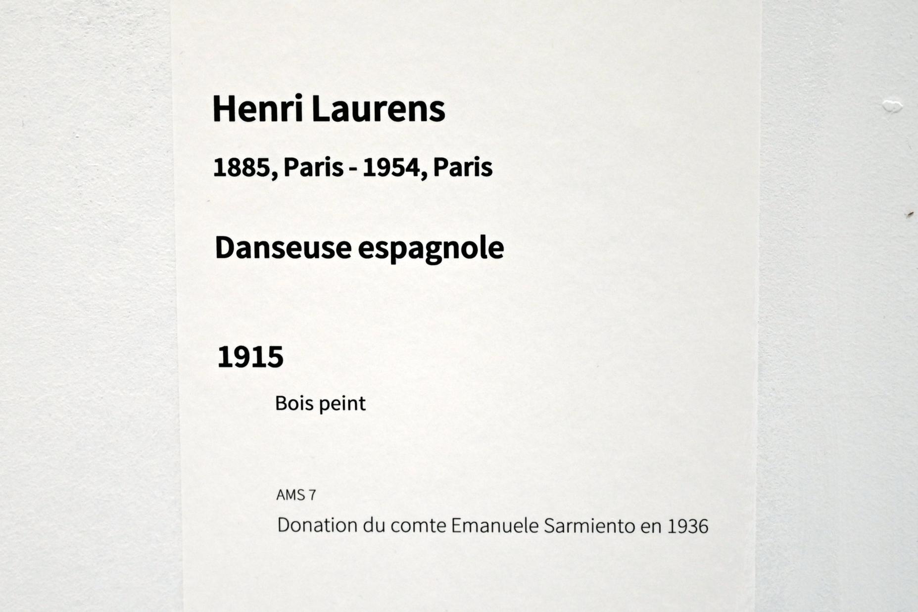 Henri Laurens (1915–1947), Spanische Tänzerin, Paris, Musée d’art moderne de la Ville de Paris, Saal 5, 1915, Bild 3/3