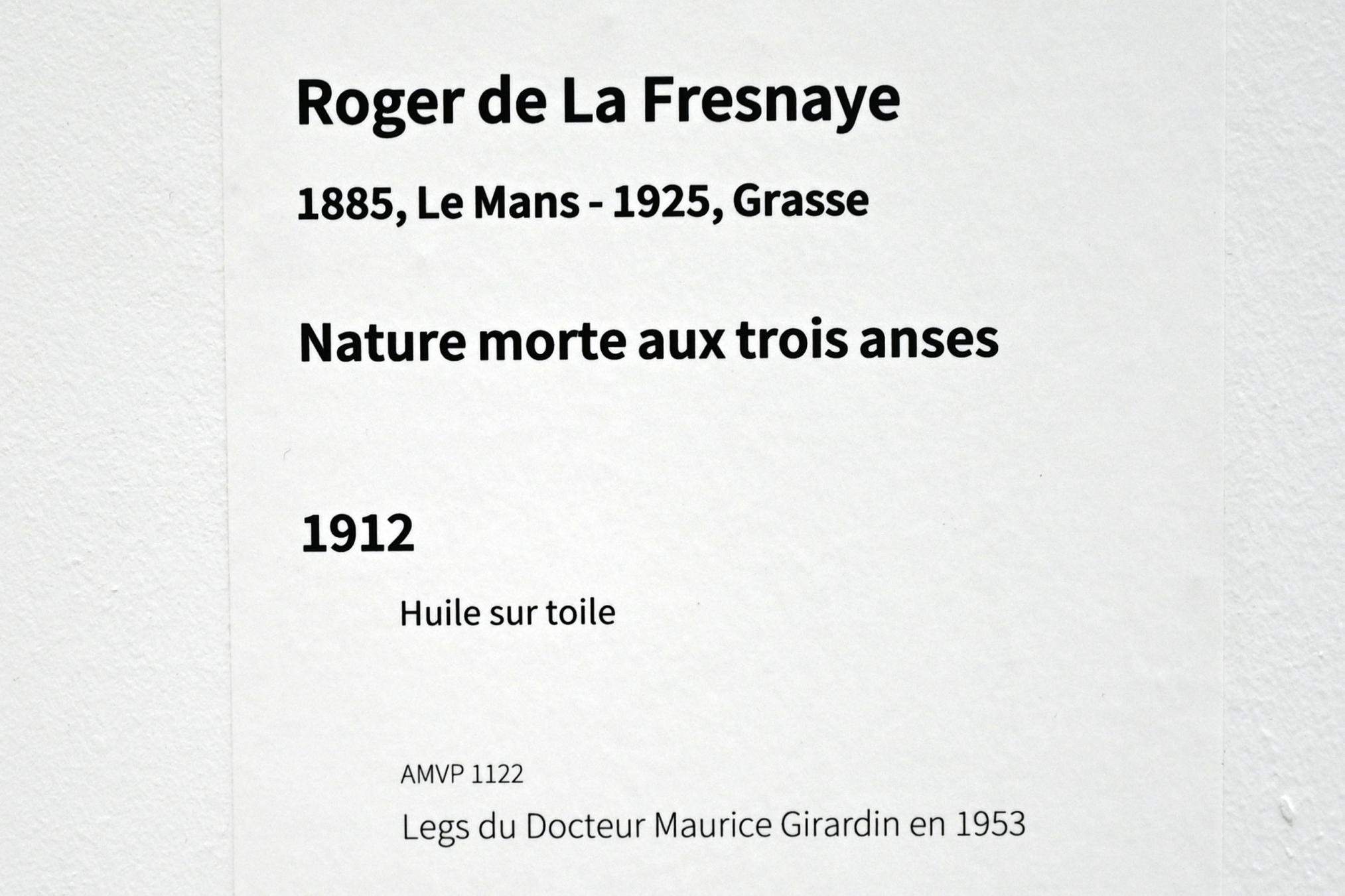 Roger de La Fresnaye (1910–1912), Stillleben mit drei Henkeln, Paris, Musée d’art moderne de la Ville de Paris, Saal 5, 1912, Bild 2/2