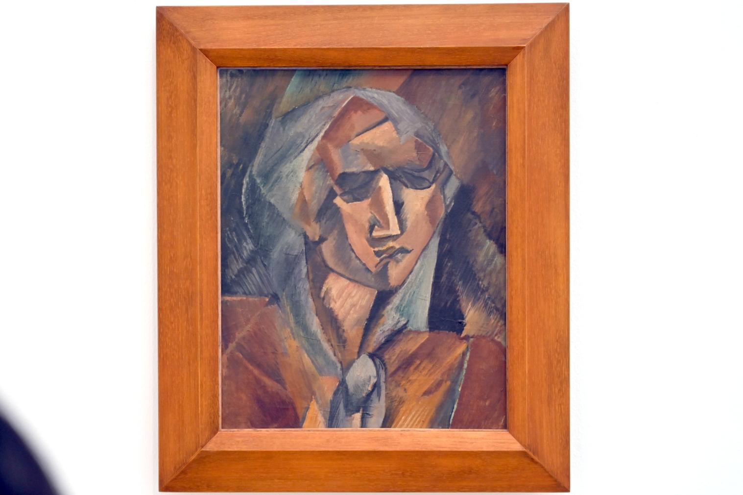 Georges Braque (1906–1956), Frauenkopf, Paris, Musée d’art moderne de la Ville de Paris, Saal 5, 1909, Bild 1/2