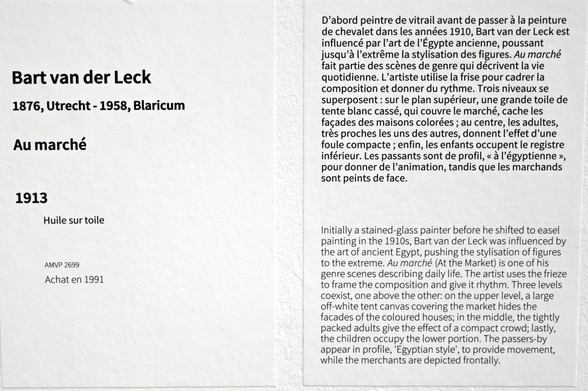 Bart van der Leck (1913), Marktszene, Paris, Musée d’art moderne de la Ville de Paris, Saal 6, 1913, Bild 2/2