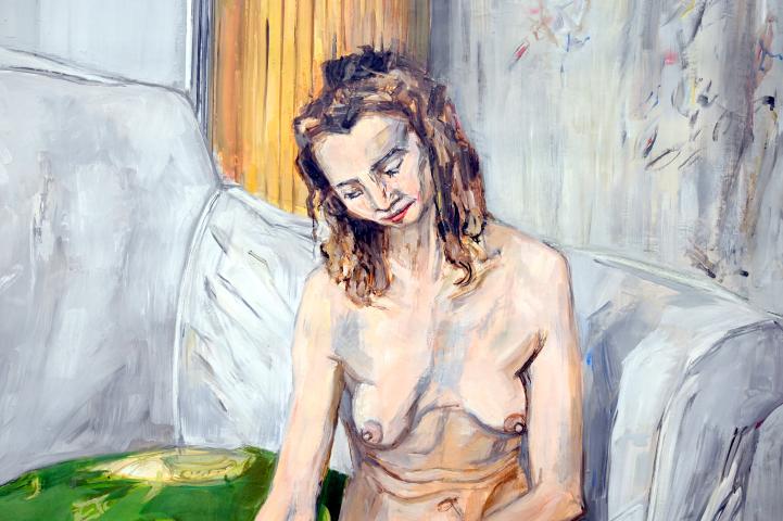 Francis Gruber (1932–1946), Frau auf grünem Sofa, Paris, Musée d’art moderne de la Ville de Paris, Saal 7, 1946, Bild 2/3