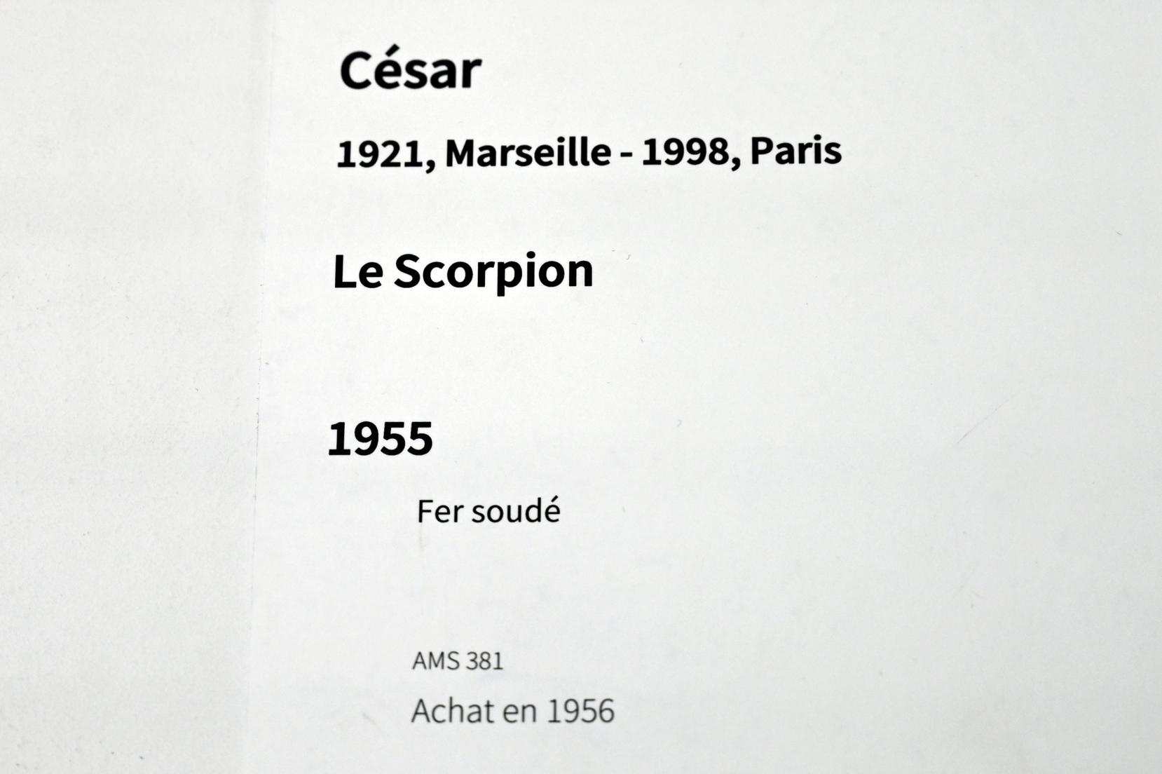 César Baldaccini (1955–1962), Skorpion, Paris, Musée d’art moderne de la Ville de Paris, Saal 7, 1955, Bild 4/4