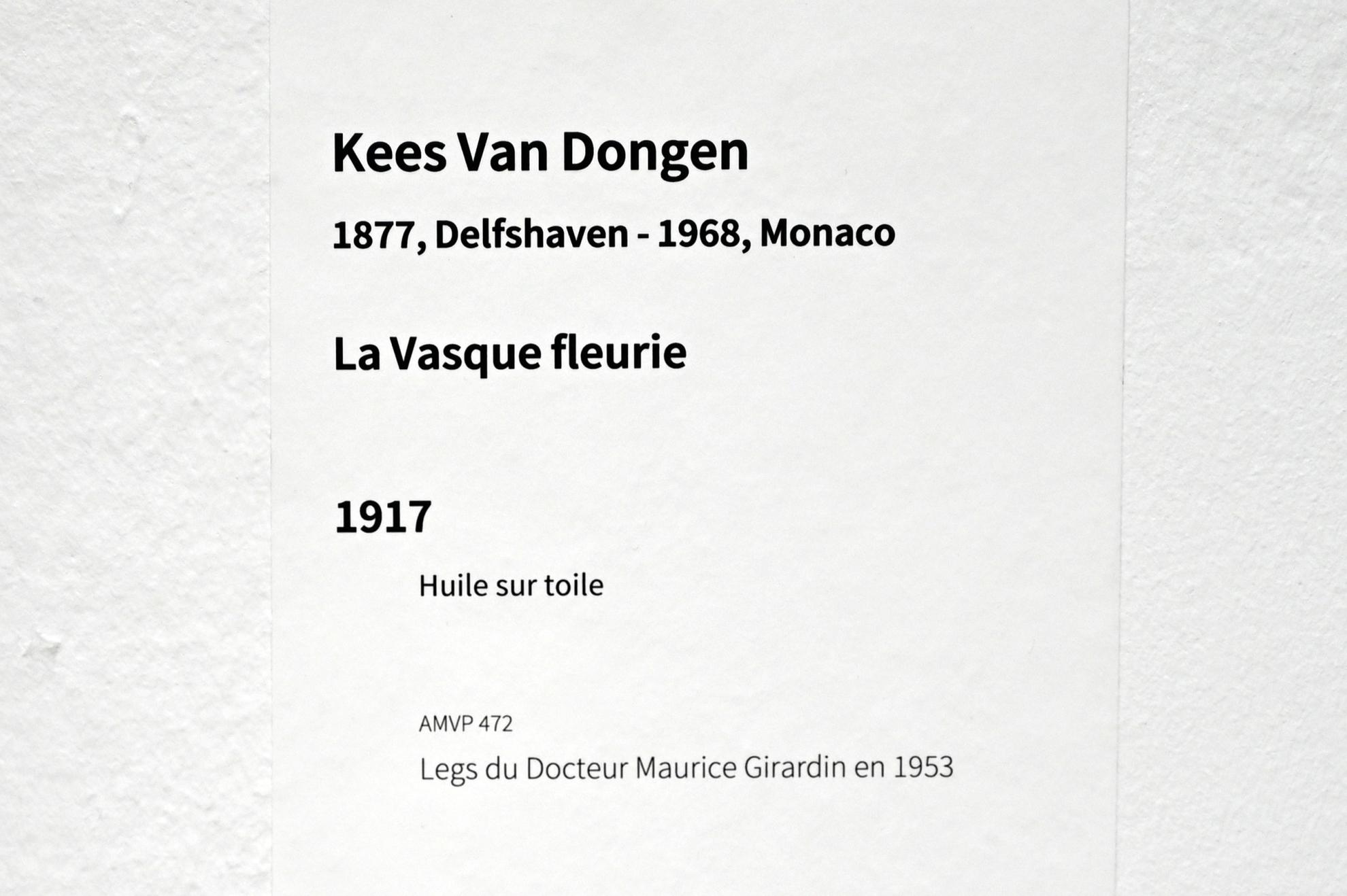 Kees van Dongen (1904–1955), Blumenvase, Paris, Musée d’art moderne de la Ville de Paris, Saal 8, 1917, Bild 2/2