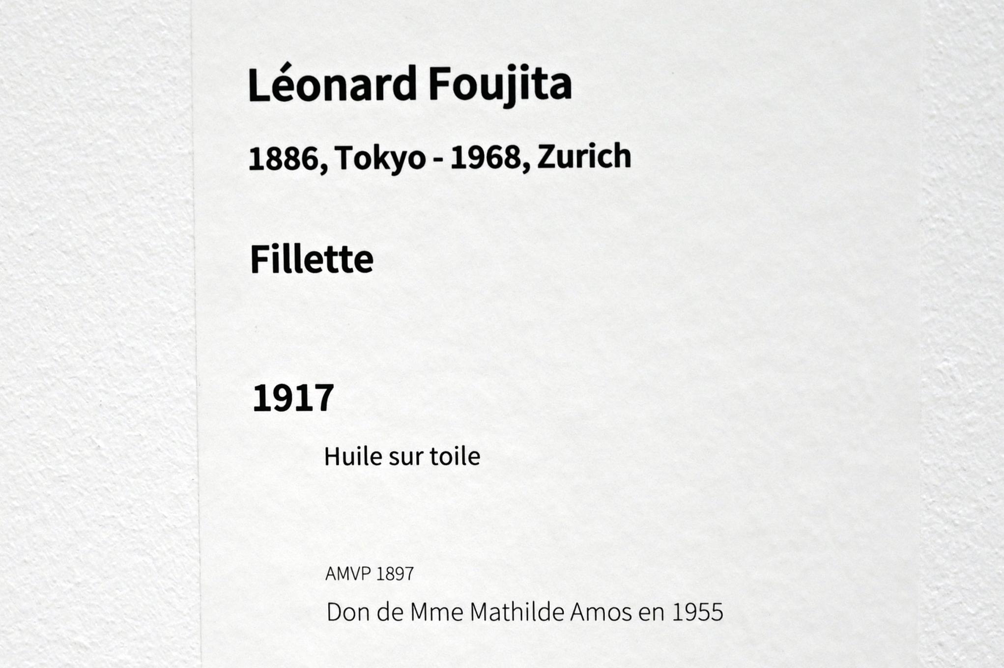 Tsuguharu-Léonard Foujita (1917–1922), Kleines Mädchen, Paris, Musée d’art moderne de la Ville de Paris, Saal 9, 1917, Bild 2/2