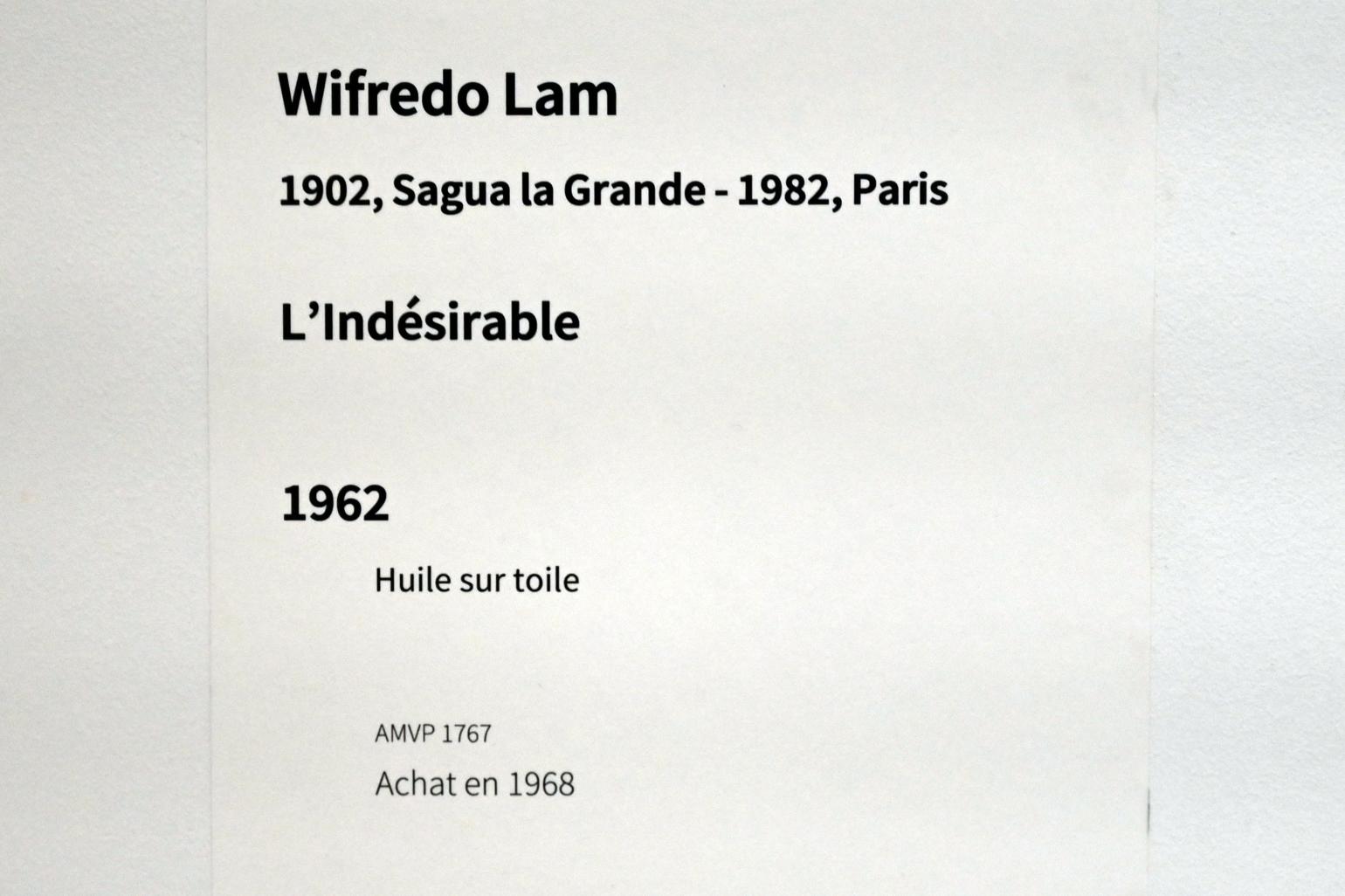 Wifredo Lam (1943–1962), Das nicht Begehrenswerte, Paris, Musée d’art moderne de la Ville de Paris, Saal 10, 1962, Bild 2/2