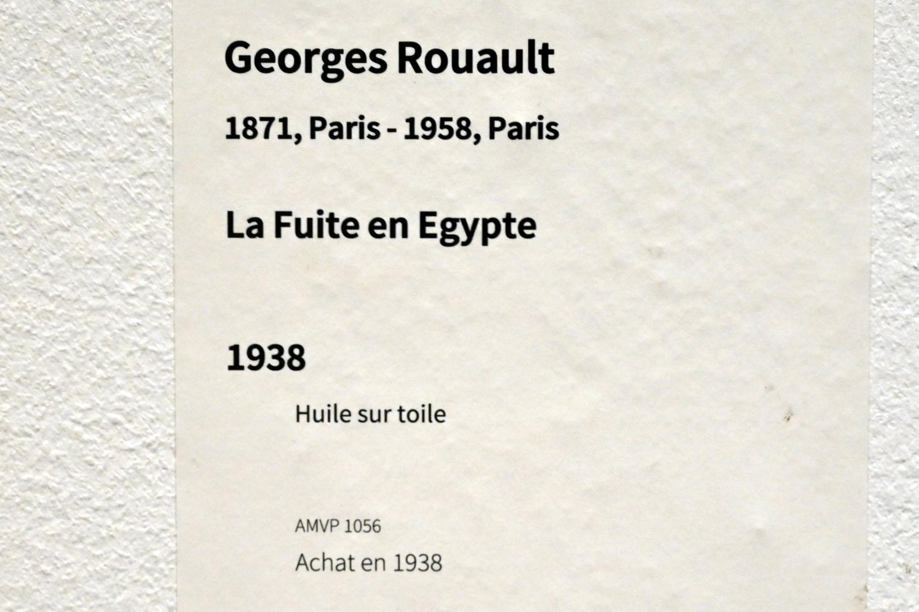 Georges Rouault (1907–1945), Flucht nach Ägypten, Paris, Musée d’art moderne de la Ville de Paris, Saal 11, 1938, Bild 2/2