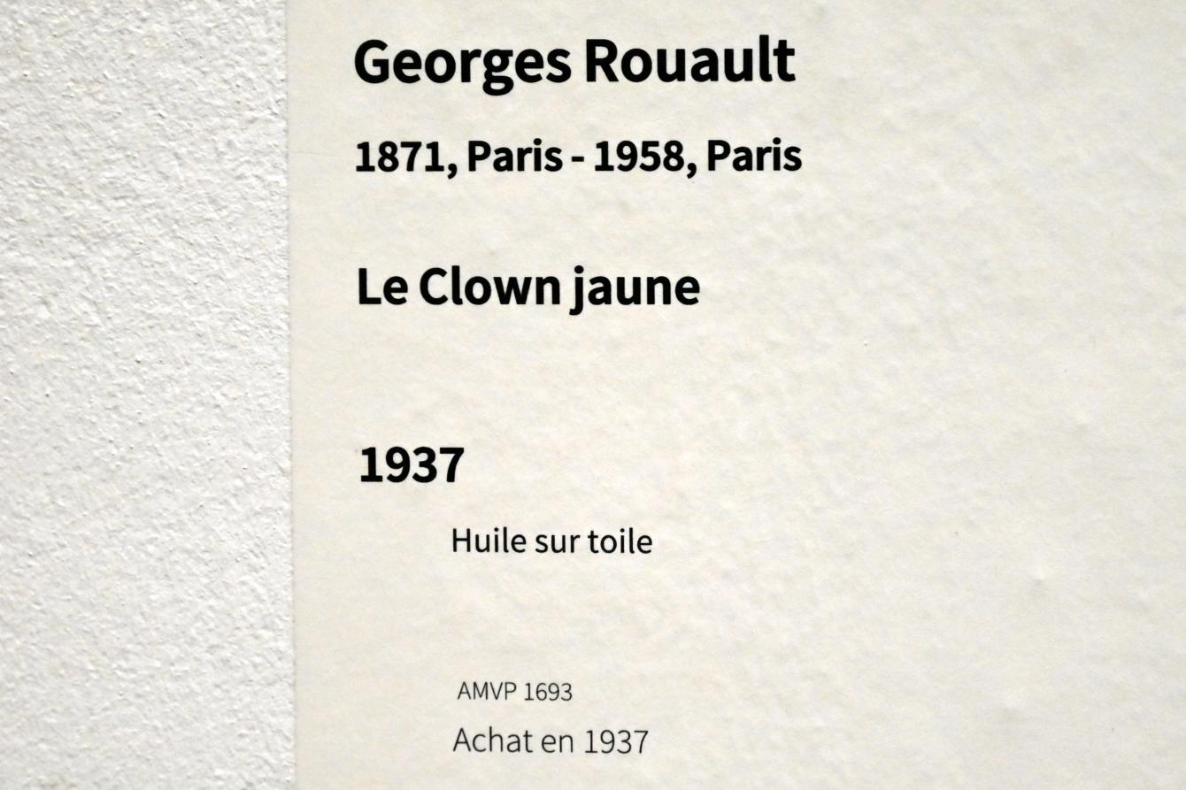 Georges Rouault (1907–1945), Der gelbe Clown, Paris, Musée d’art moderne de la Ville de Paris, Saal 11, 1937, Bild 2/2