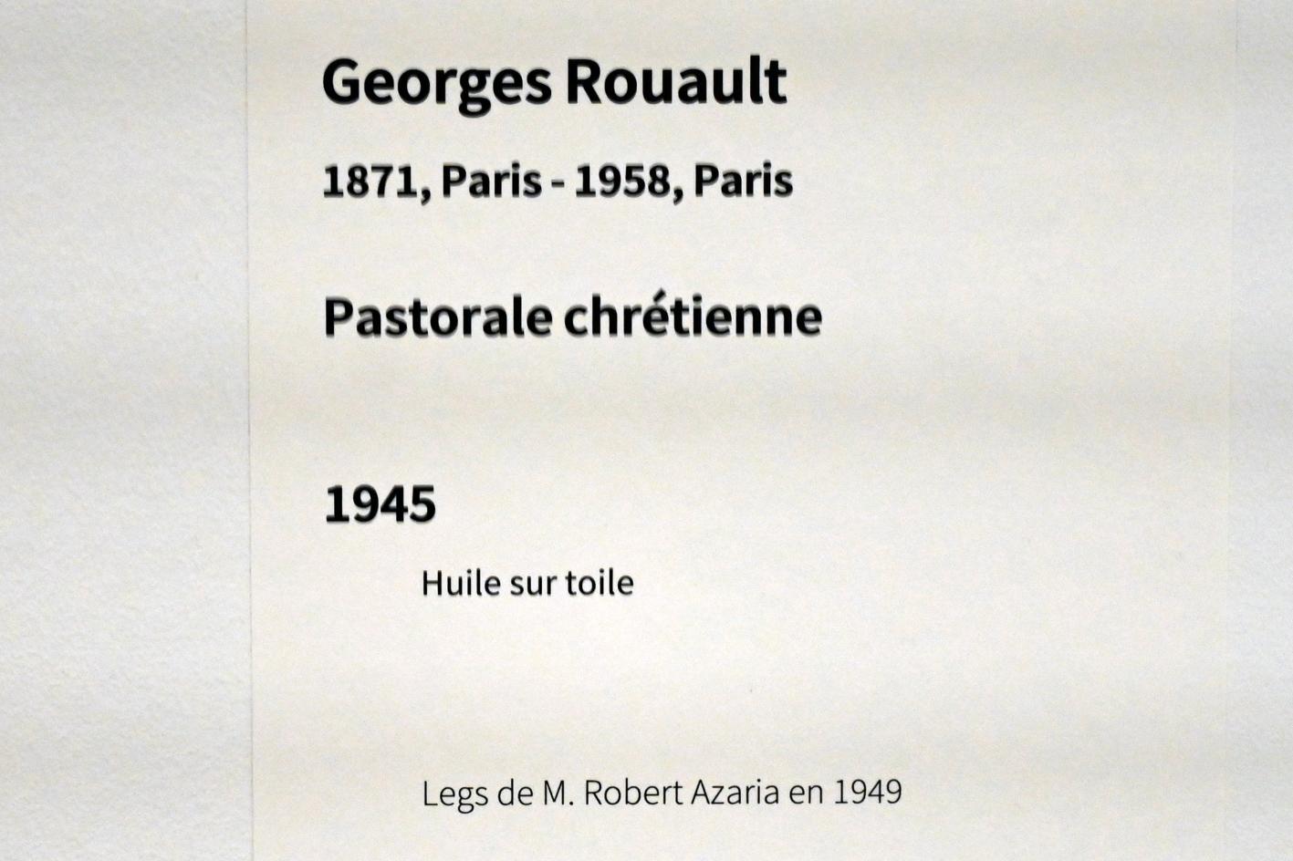 Georges Rouault (1907–1945), Christliche Seelsorge, Paris, Musée d’art moderne de la Ville de Paris, Saal 11, 1945, Bild 2/2