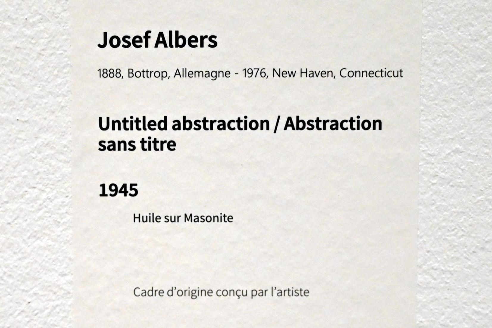 Josef Albers (1927–1967), Abstraktion ohne Titel, Paris, Musée d’art moderne de la Ville de Paris, Saal 12, 1945, Bild 2/2