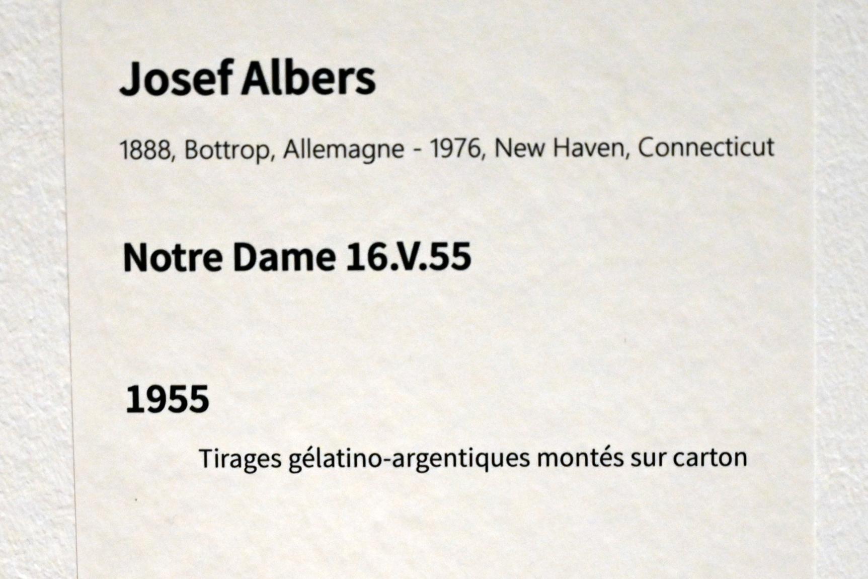 Josef Albers (1927–1967), Notre Dame 16.V.55, Paris, Musée d’art moderne de la Ville de Paris, Saal 12, 1955, Bild 2/2