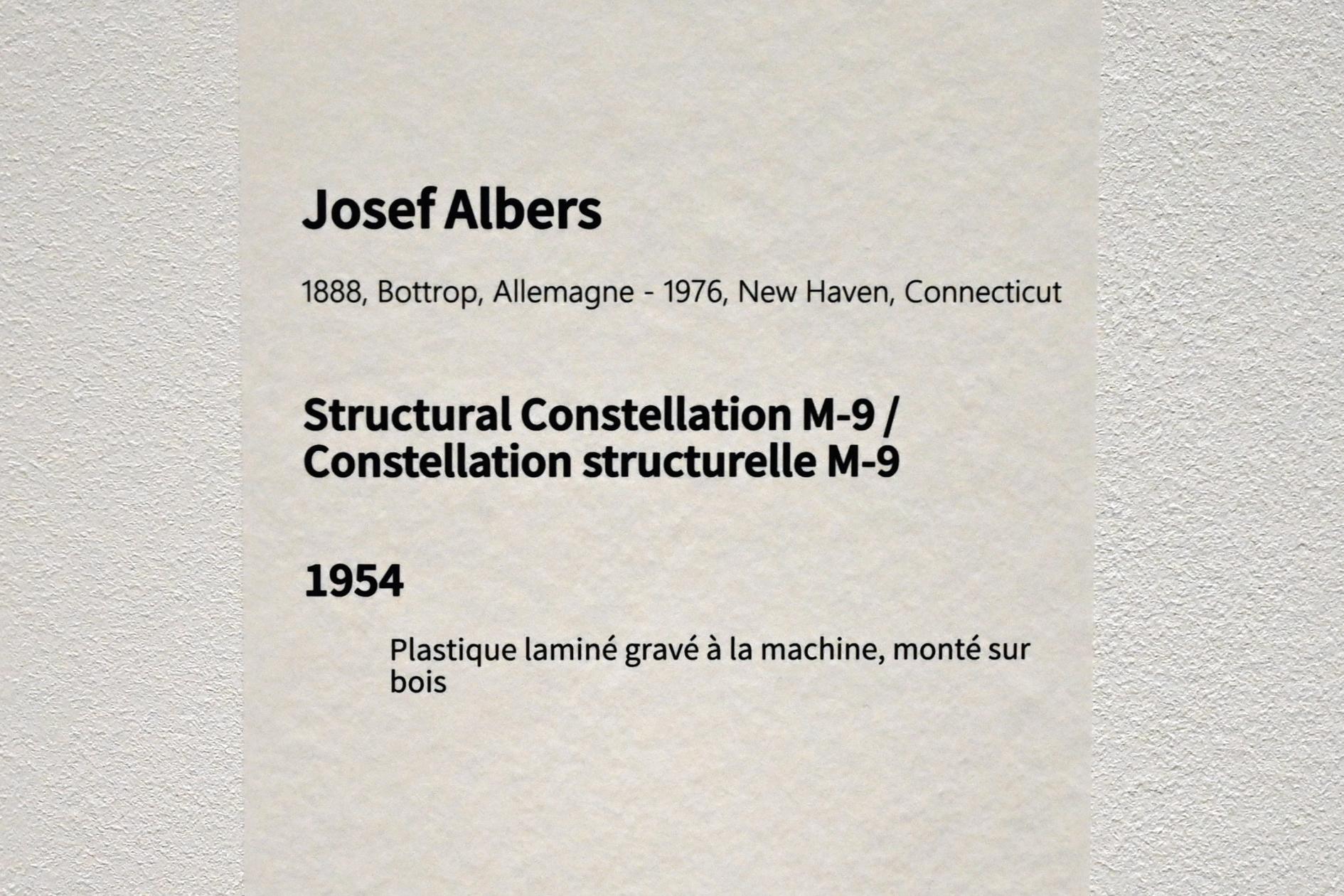 Josef Albers (1927–1967), Strukturale Konstellation M-9, Paris, Musée d’art moderne de la Ville de Paris, Saal 13, 1954, Bild 2/2