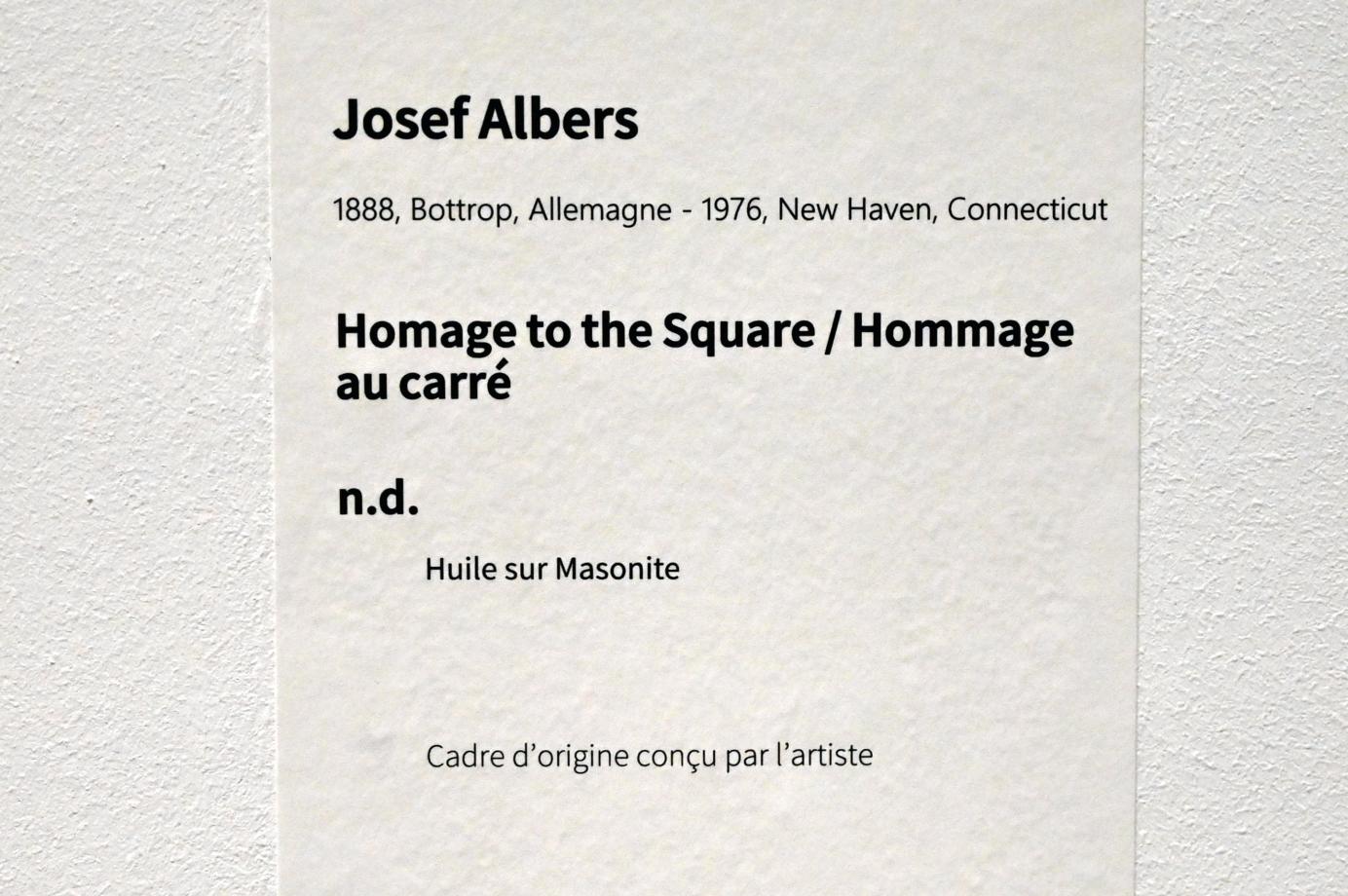 Josef Albers (1927–1967), Hommage an das Quadrat, Paris, Musée d’art moderne de la Ville de Paris, Saal 13, Undatiert, Bild 2/2