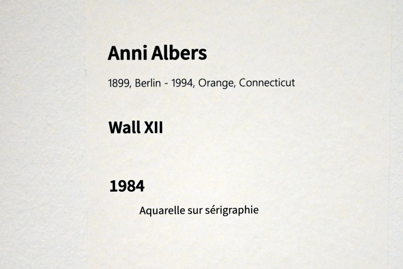 Anni Albers (1925–1984), Wand XII, Paris, Musée d’art moderne de la Ville de Paris, Saal 13, 1984, Bild 2/2