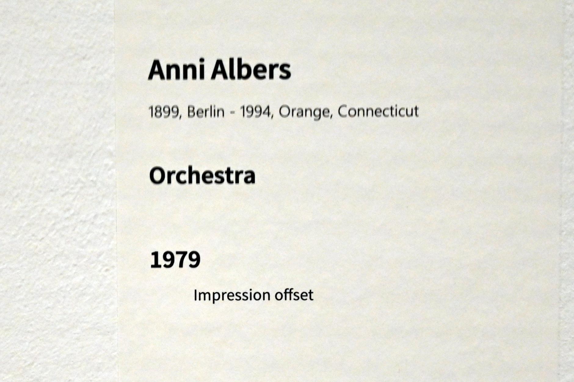 Anni Albers (1925–1984), Orchester, Paris, Musée d’art moderne de la Ville de Paris, Saal 13, 1979, Bild 2/2