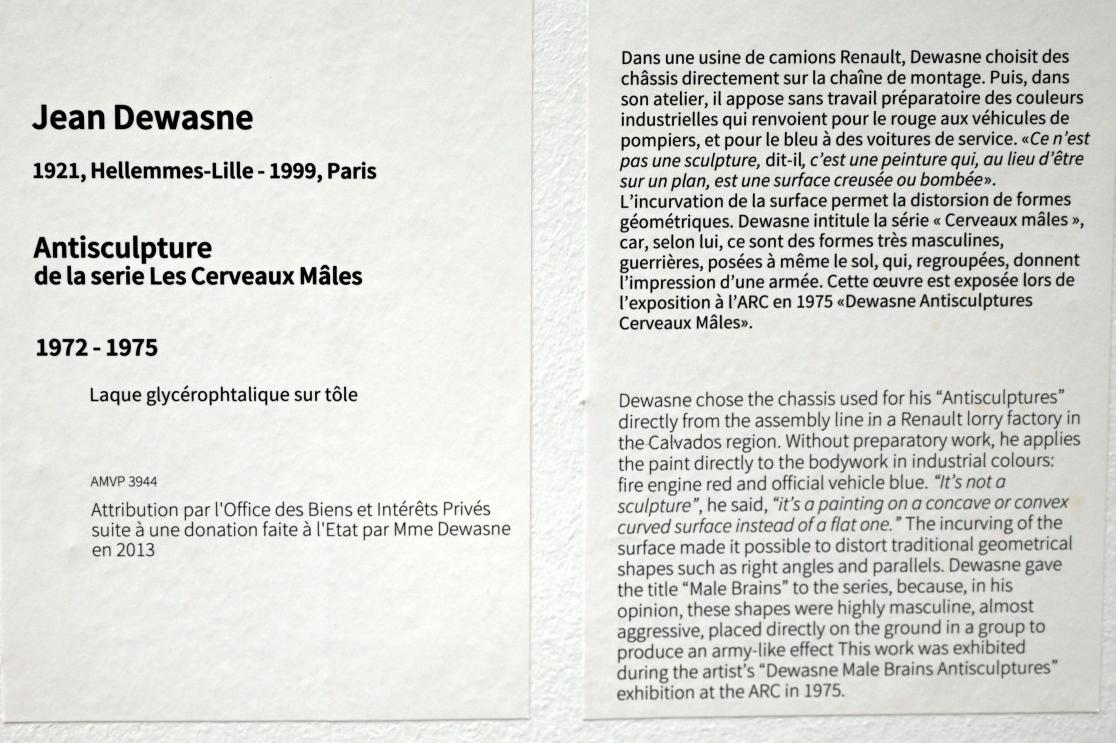 Jean Dewasne (1946–1980), Gegenskulptur, Paris, Musée d’art moderne de la Ville de Paris, Saal 14, 1972–1975, Bild 2/2
