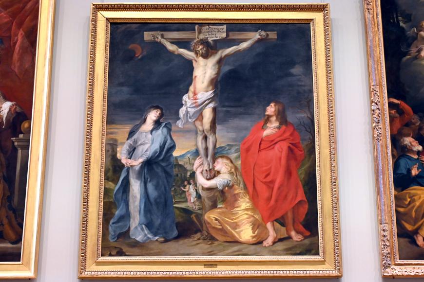 Peter Paul Rubens (Werkstatt) (1615–1635), Christus am Kreuz zwischen den heiligen Maria, Johannes und Maria Magdalena, Paris, Musée du Louvre, um 1617–1619
