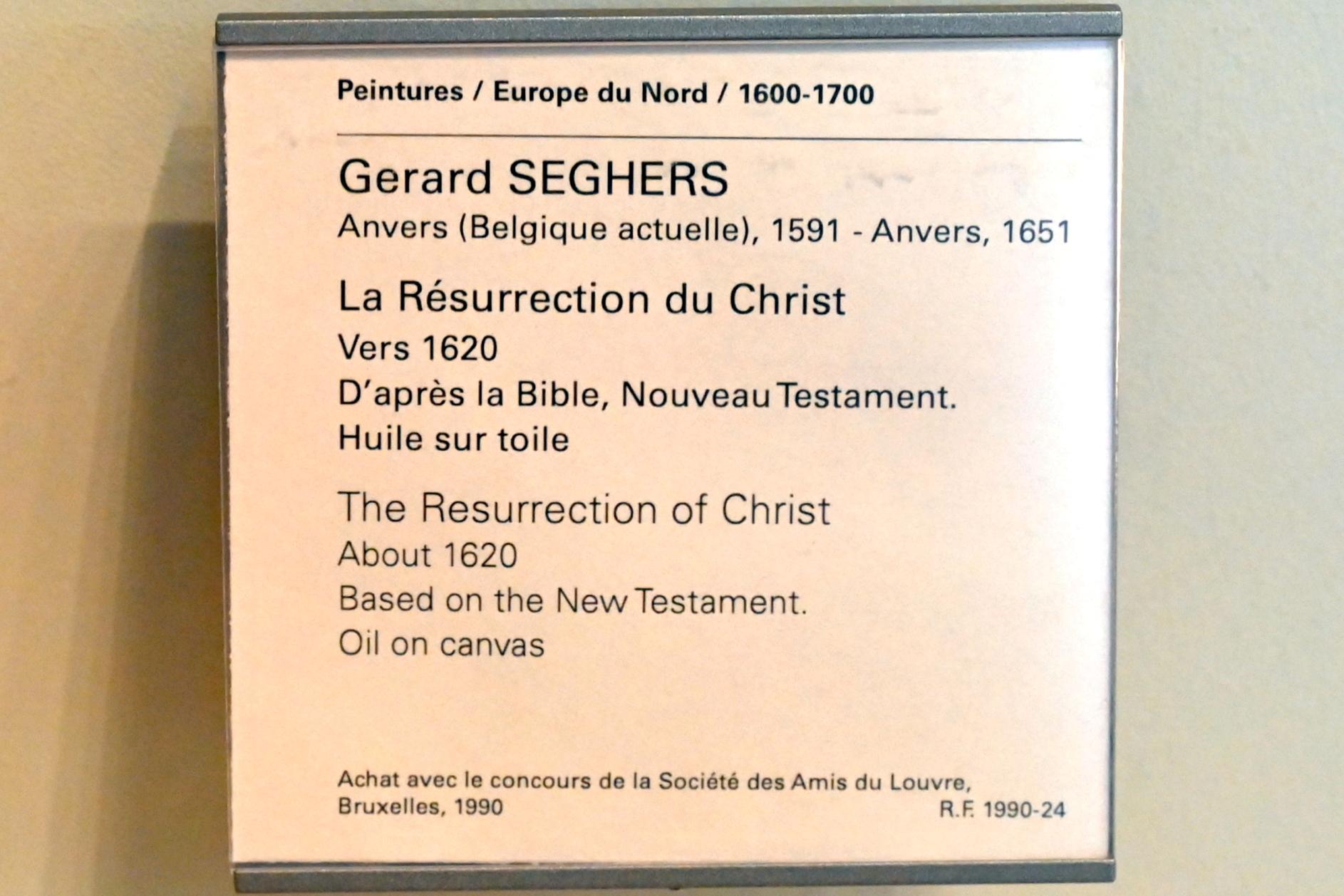 Gerard Seghers (1620–1637), Auferstehung Christi, Paris, Musée du Louvre, Saal 800, um 1620, Bild 2/2