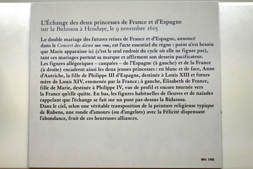 Peter Paul Rubens (1598–1640), Der Austausch der beiden Prinzessinnen von Frankreich und Spanien auf der Bidassoa bei Hendaye am 9. November 1615, Paris, Musée du Louvre, Saal 801, 1. Viertel 17. Jhd., Bild 2/2