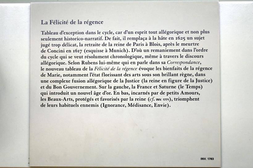 Peter Paul Rubens (1598–1640), Glückseligkeit der Regentschaft, Paris, Musée du Louvre, Saal 801, 1625, Bild 2/2