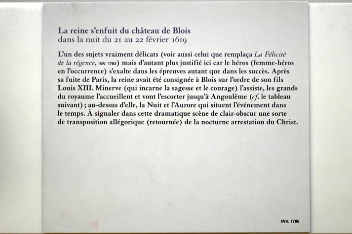 Peter Paul Rubens (1598–1640), Die Königin flieht in der Nacht vom 21. auf den 22. Februar 1619 aus dem Schloss Blois, Paris, Musée du Louvre, Saal 801, 1. Viertel 17. Jhd., Bild 2/2