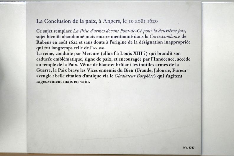Peter Paul Rubens (1598–1640), Friedensschluss von Angers am 10. August 1620, Paris, Musée du Louvre, Saal 801, 1. Viertel 17. Jhd., Bild 2/2