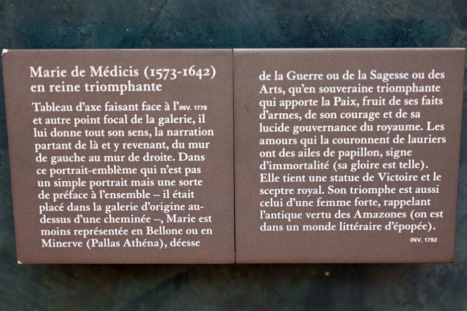 Peter Paul Rubens (1598–1640), Porträt von Maria de’ Medici (1573-1642) als triumphierende Königin, Paris, Musée du Louvre, Saal 801, 17. Jhd., Bild 2/2