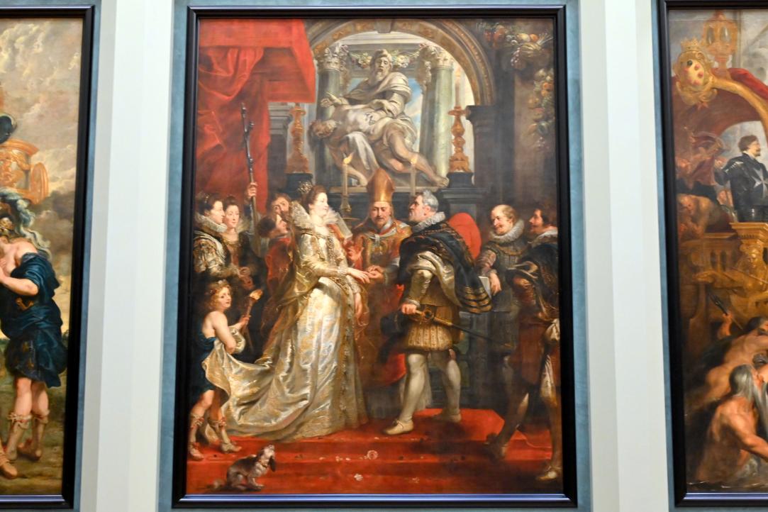 Peter Paul Rubens (1598–1640), Die Hochzeit der Königin (Die Vermählung von Marie de' Medici und Heinrich IV. in Florenz am 5. Oktober 1600), Paris, Musée du Louvre, Saal 801, 1. Viertel 17. Jhd.