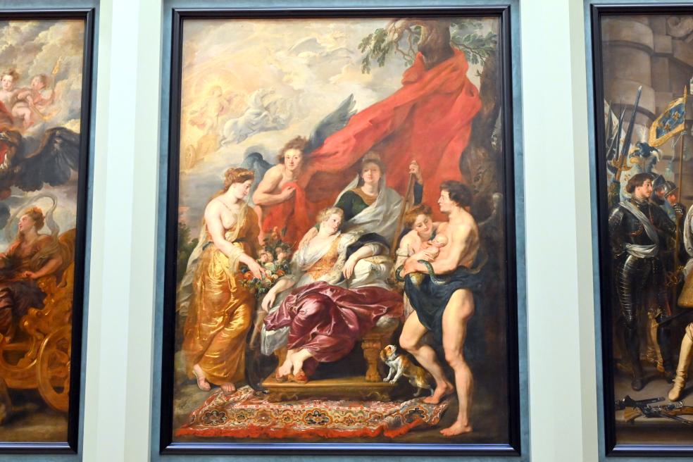 Peter Paul Rubens (1598–1640), Die Geburt des Dauphin (zukünftiger Ludwig XIII.) in Fontainebleau am 27. September 1601, Paris, Musée du Louvre, Saal 801, 1. Viertel 17. Jhd.