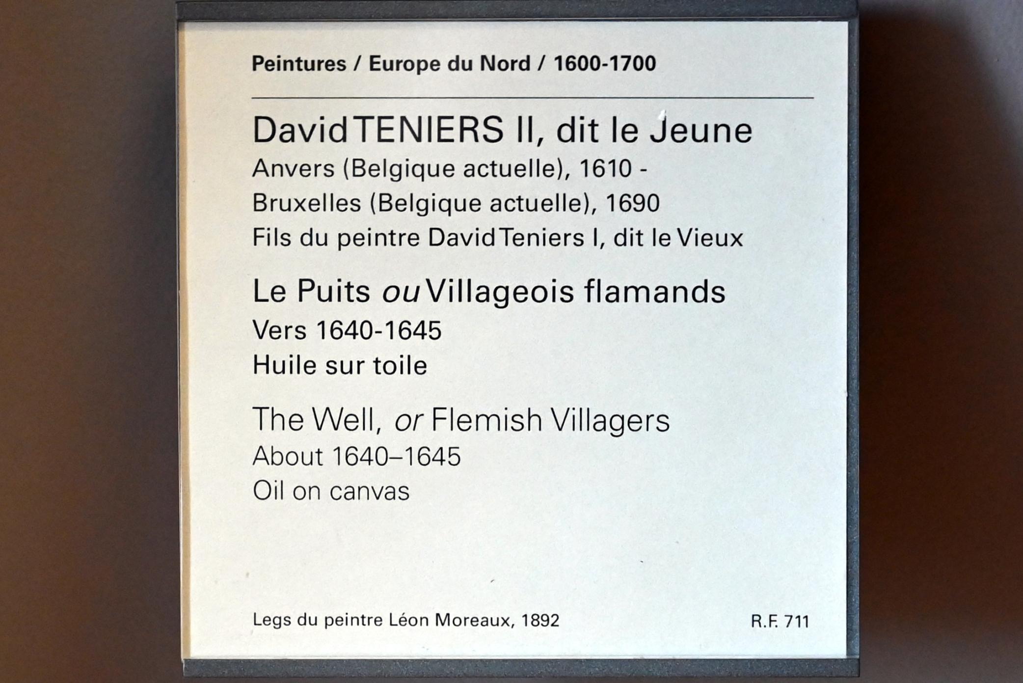 David Teniers der Jüngere (1633–1682), Der Brunnen (Flämische Dorfszene), Paris, Musée du Louvre, Saal 802, um 1640–1645, Bild 2/2