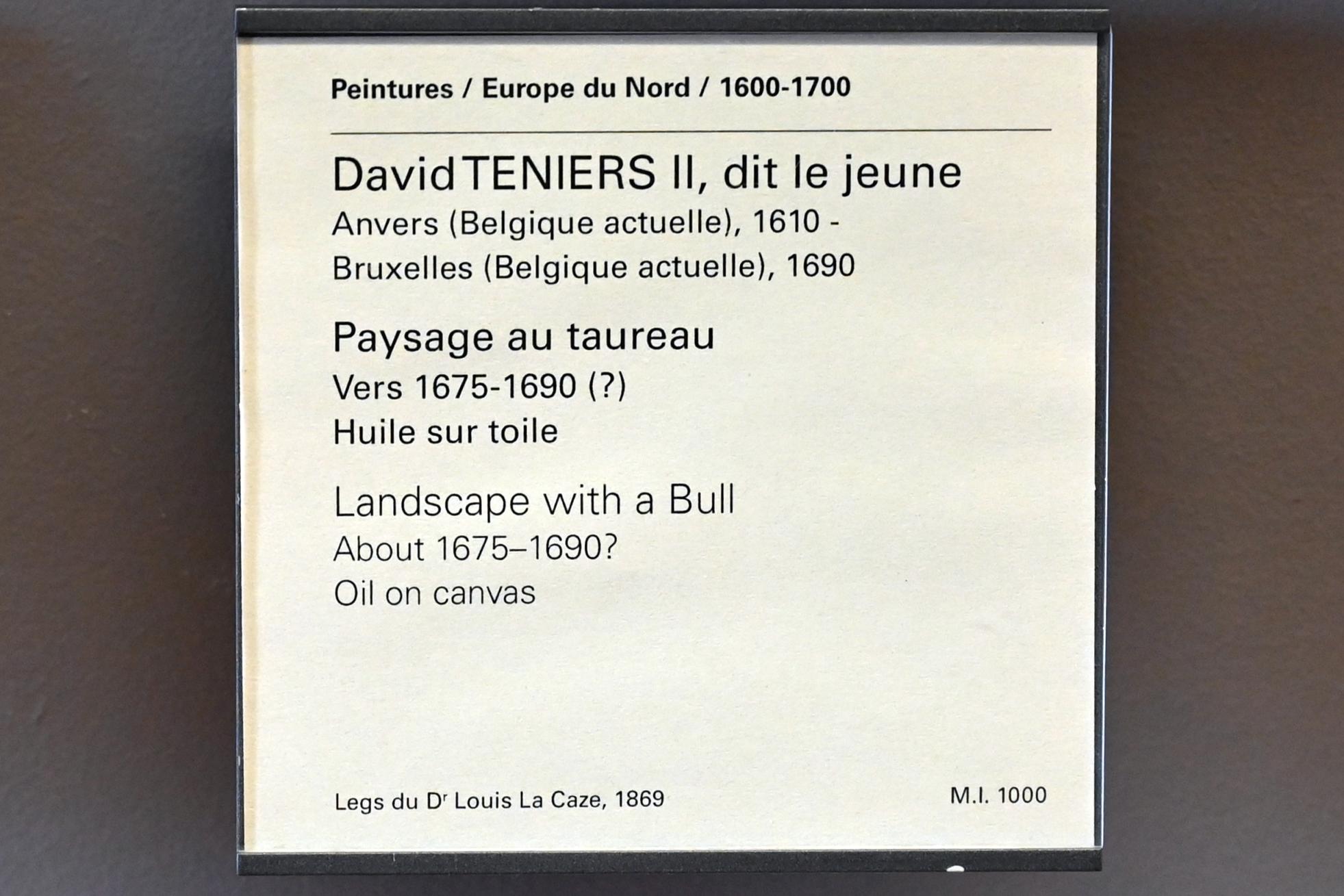 David Teniers der Jüngere (1633–1682), Landschaft mit Rindern, Paris, Musée du Louvre, Saal 802, um 1675–1690, Bild 2/2