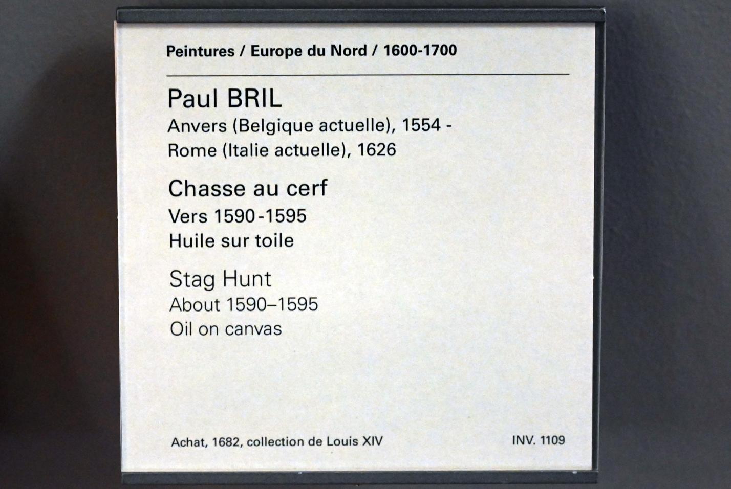 Paul Bril (1592–1624), Hirschjagd, Paris, Musée du Louvre, Saal 802, um 1590–1595, Bild 2/2
