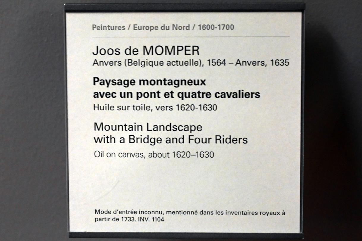 Joos de Momper (1595–1625), Gebirgslandschaft mit Brücke und vier Reitern, Paris, Musée du Louvre, Saal 802, um 1620–1630, Bild 2/2