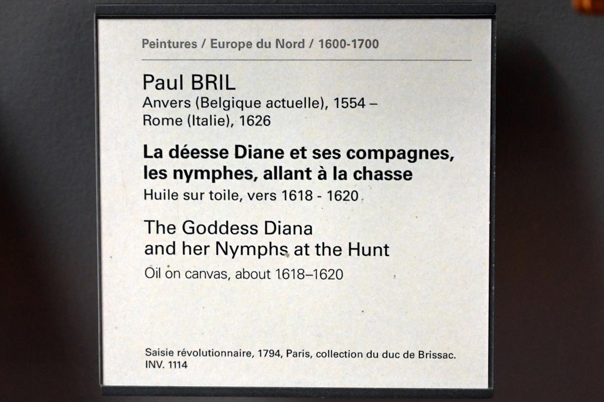 Paul Bril (1592–1624), Diana mit ihren Nymphen auf der Jagd, Paris, Musée du Louvre, Saal 802, um 1618–1620, Bild 2/2